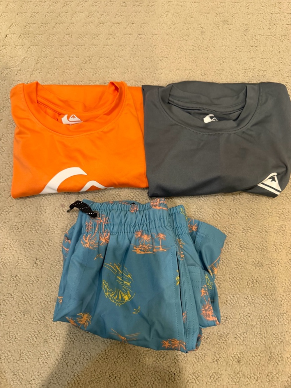 NWT Quiksilver Kids Swim Set - Orange, Gray & Blue - Picture 2 of 3